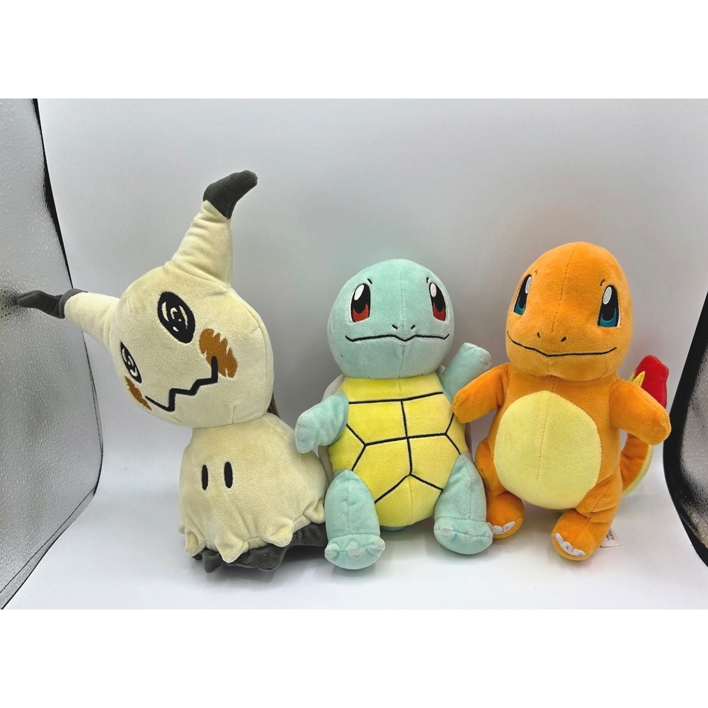 Pokémon 6" Plush (WCT Tag): Squirttle, Charmander, Mimikyu‎